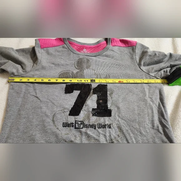 Disney Parks Sequin Mickey 71 Long Sleeve Crewneck shirt size Large - Picture 3 of 8